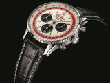Shop Breitling Navitimer B01 Chronograph 43 Boeing 747 White Dial Black Leather Strap Watch for Men - AB01383B1G1P1 in USA