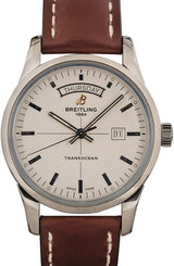 Shop Breitling Transocean Day & Date 43mm Brown Leather Strap Mens Watch - A4531012|G751|437X|A20B A.1 in USA