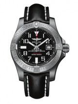 Breitling Avenger II Seawolf Stainless Steel 45mm Volcano Black Leather Strap Mens Watch - A1733110/BC31/436X