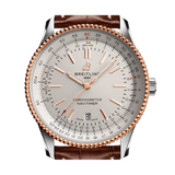 Shop Breitling Navitimer Automatic 41mm White Dial Brown Leather Strap Mens Watch - U17326241G1P1 in USA