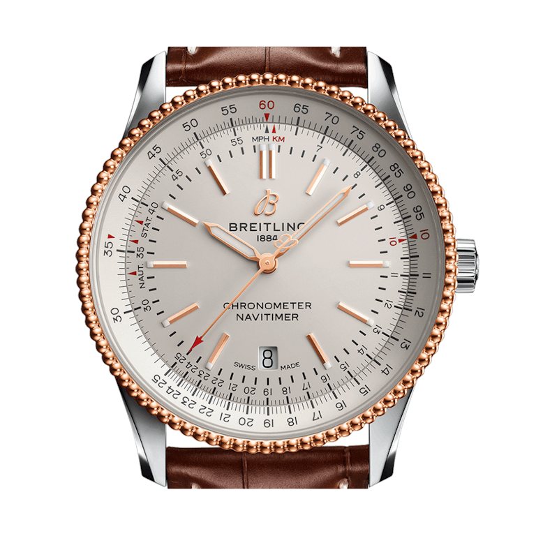 Shop Breitling Navitimer Automatic 41mm White Dial Brown Leather Strap Mens Watch - U17326241G1P1 in USA