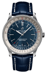 Shop Breitling Navitimer 1 Automatic 41mm Blue Dial Blue Leather Strap Mens Watch - A17326211C1P4 in USA