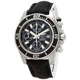 Shop Breitling Superocean Chronograph II 44mm Automatic Black Dial Black Leather Strap Mens Watch - A1334102/BA84 in USA