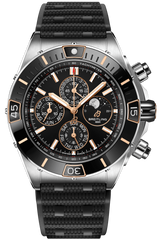 Breitling Super Chronomat 44 Four Year Calendar Black Dial Black Rubber Strap Watch for Men - I19320251B1S1