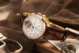 Breitling Premier B21 Chronograph Tourbillion 42 Leon Breitling White Dial Brown Leather Strap Watch for Men - RB2120211G1P1