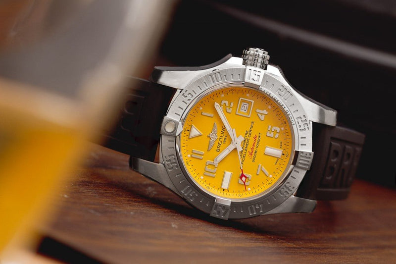 Breitling Avenger II Seawolf Yellow Dial Mens Watch - A1733110/I519/153S