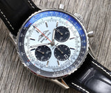 Shop Breitling Navitimer B01 Chronograph 43 Blue Dial Black Leather Strap Watch for Men - AB0138241C1P1 in USA
