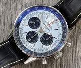 Shop Breitling Navitimer B01 Chronograph 43 Blue Dial Black Leather Strap Watch for Men - AB0138241C1P1 in USA