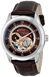 Shop Bulova Classic Skeleton Automatic Brown Dial Brown Leather Strap Watch for Men - 96A120 in USA