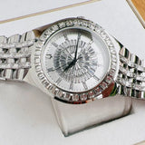 Bulova Phantom Crystal Silver Dial Silver Steel Strap Watch for Men - 96A236 Buy Now By Bulova