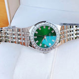 Bulova Phantom Classic Baguette Green Dial Silver Steel Strap Watch for Men - 96A253 Buy Now By Bulova