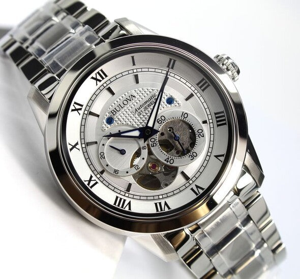 Bulova BVA Series Dual Aperture Silver Dial Silver Steel Strap Watch for Men - 96A118 Buy Now By Bulova