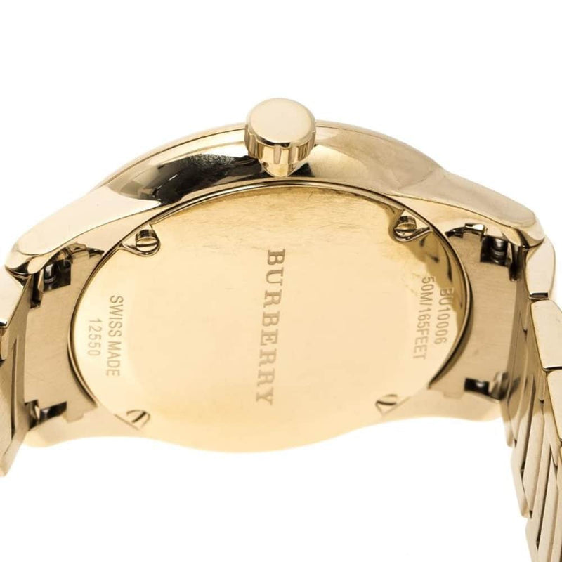 Shop Burberry The Classic Gold Dial Gold Steel Strap Watch for Men - BU10006 in USA