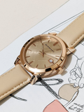 Burberry The City Beige Dial Brown Leather Strap Watch for Women - BU9014