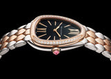 Bvlgari Serpenti Seduttori Diamonds Black Dial Two Tone Steel Strap Watch for Women - SERPENTI103450