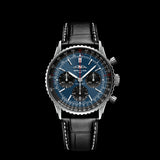 Shop Breitling Navitimer B01 Chronograph 41 Blue Dial Black Leather Strap Watch for Men - AB0139241C1P1 in USA