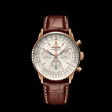Shop Breitling Navitimer B01 Chronograph 41 White Dial Brown Leather Strap Watch for Men - RB0139211G1P1 in USA