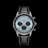 Shop Breitling Navitimer B01 Chronograph 43 Blue Dial Black Leather Strap Watch for Men - AB0138241C1P1 in USA