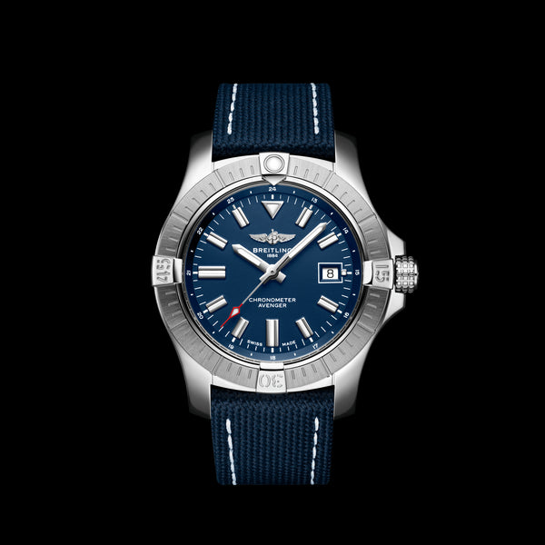 Shop Breitling Avenger Automatic 43 Blue Dial Blue Nylon Strap Watch for Men - A17318101C1X1 in USA