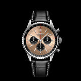 Shop Breitling Navitimer B01 Chronograph 43 Brown Dial Black Leather Strap Watch for Men - AB0138241K1P1 in USA