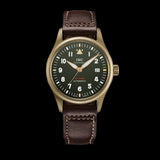 Shop IWC Pilot's Watch Automatic Spitfire Green Dial Brown Leather Strap Watch for Men - IW326802 in USA