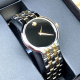 Shop Movado Veturi Quartz Black Dial Two Tone Steel Strap Watch for Men - 0606932 in USA