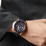 Fossil Grant Sport Chronograph Blue Dial Blue Leather Strap Watch for Men - FS5237 Buy Now By Fossil