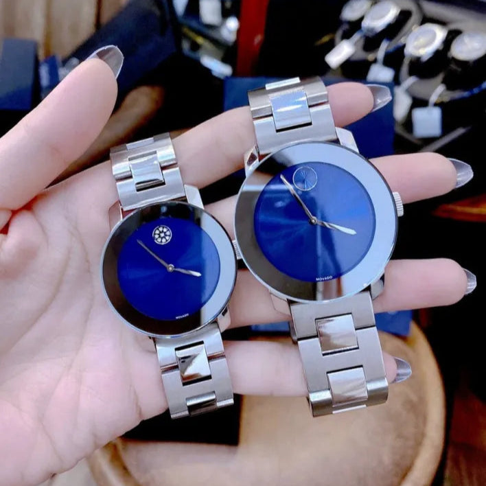 Shop Movado Bold Blue Dial Silver Steel Strap Watch for Women - 3600396 in USA