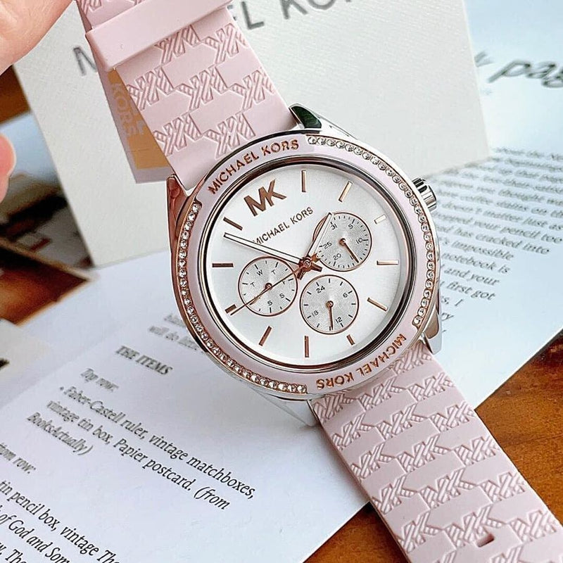 Michael Kors Jessa Quartz Silver Dial Pink Silicone Strap Watch For Women - MK7268 Buy Now By Michael Kors