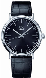 Calvin Klein Surround Black Dial Black Leather Strap Watch for Men - K3W211C1 Buy Now By Calvin Klein