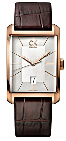 Calvin Klein Window Silver Dial Brown Leather Strap Watch for Men - K2M21620 Buy Now By Calvin Klein