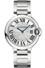 Shop Cartier Ballon Bleu De Cartier Silver Dial Silver Steel Strap Watch for Women - W69011Z4 in USA