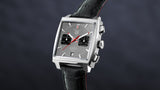 Tag Heuer Monaco Calibre 12 Final Edition Chronograph Grey Dial Black Leather Strap Watch for Men - CAW211J.FC6476 Buy Now By Tag Heuer
