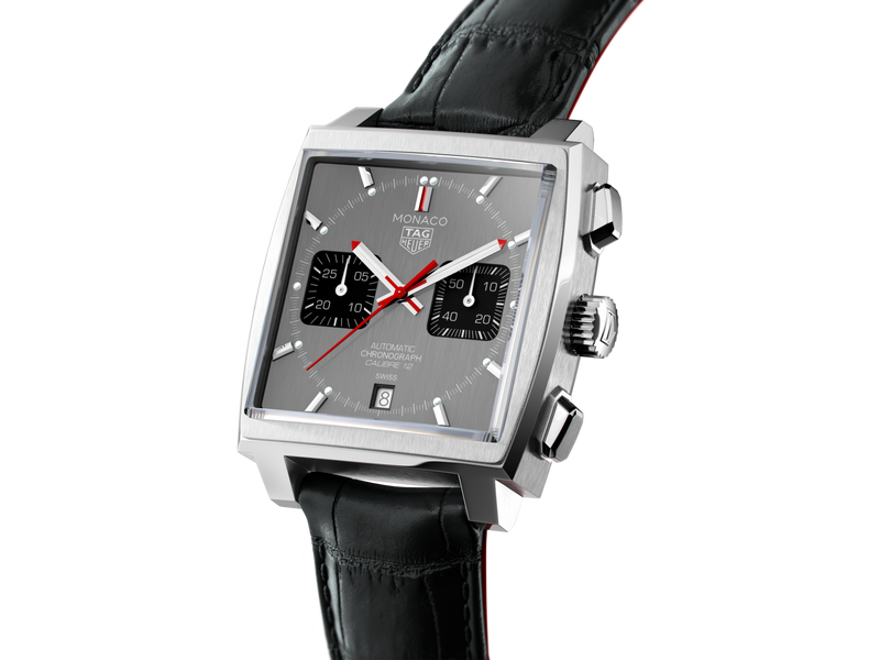Tag Heuer Monaco Calibre 12 Final Edition Chronograph Grey Dial Black Leather Strap Watch for Men - CAW211J.FC6476 Buy Now By Tag Heuer
