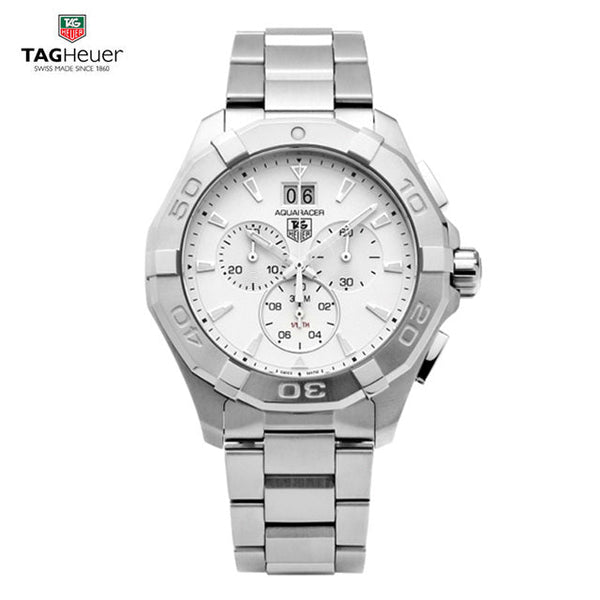 Shop Tag Heuer Aquaracer White Dial Silver Steel Strap Watch for Men - CAY1111.BA0927 in USA
