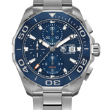 Shop Tag Heuer Aquaracer Calibre 16 43mm Blue Dial Silver Steel Strap Watch for Men - CAY211B.BA0927 in USA