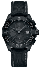 Tag Heuer Aquaracer Automatic Chronograph Special Edition Titanium Grey Dial Black Leather Strap Watch for Men - CAY218B.FC6370 Buy Now By Tag Heuer