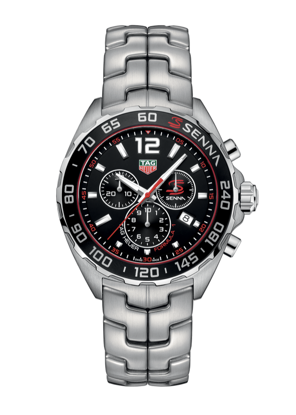 Tag Heuer Senna Chronograph Special Edition Black Dial Silver Steel Strap Watch for Men - CAZ1015.BA0883 Buy Now By Tag Heuer