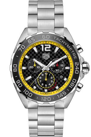 Tag Heuer Formula 1 Chronograph Black Dial Silver Steel Strap Watch for Men- CAZ101AC.BA0842