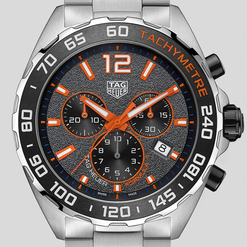 Shop Tag Heuer Formula 1 Chronograph Ceramic Black Dial Silver Steel Strap Watch for Men - CAZ101AH.BA0842 in USA