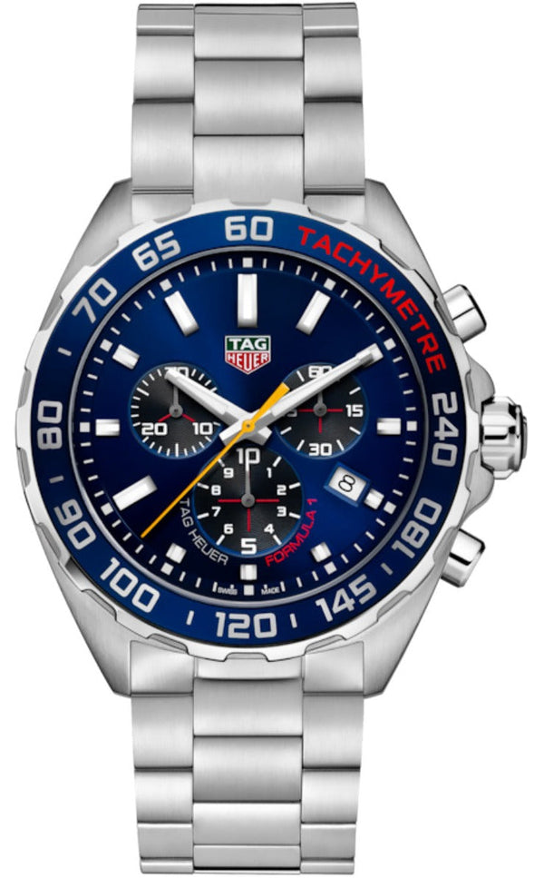 Shop Tag Heuer Formula 1 Red Bull Racing Chronograph Blue Dial Silver Steel Strap Watch for Men - CAZ101AK.BA0842 in USA