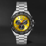 Tag Heuer Formula 1 Chronograph Yellow Dial Silver Steel Strap Watch for Men - CAZ101AM.BA0842