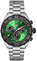 Shop Tag Heuer Formula 1 Chronograph Green Dial Silver Steel Strap Watch for Men - CAZ101AP.BA0842 in USA