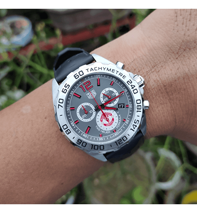 Tag Heuer Formula 1 Manchester United Special Edition Grey Dial Black Silicone Strap Watch for Men - CAZ101M.FT8024 Buy Now By Tag Heuer