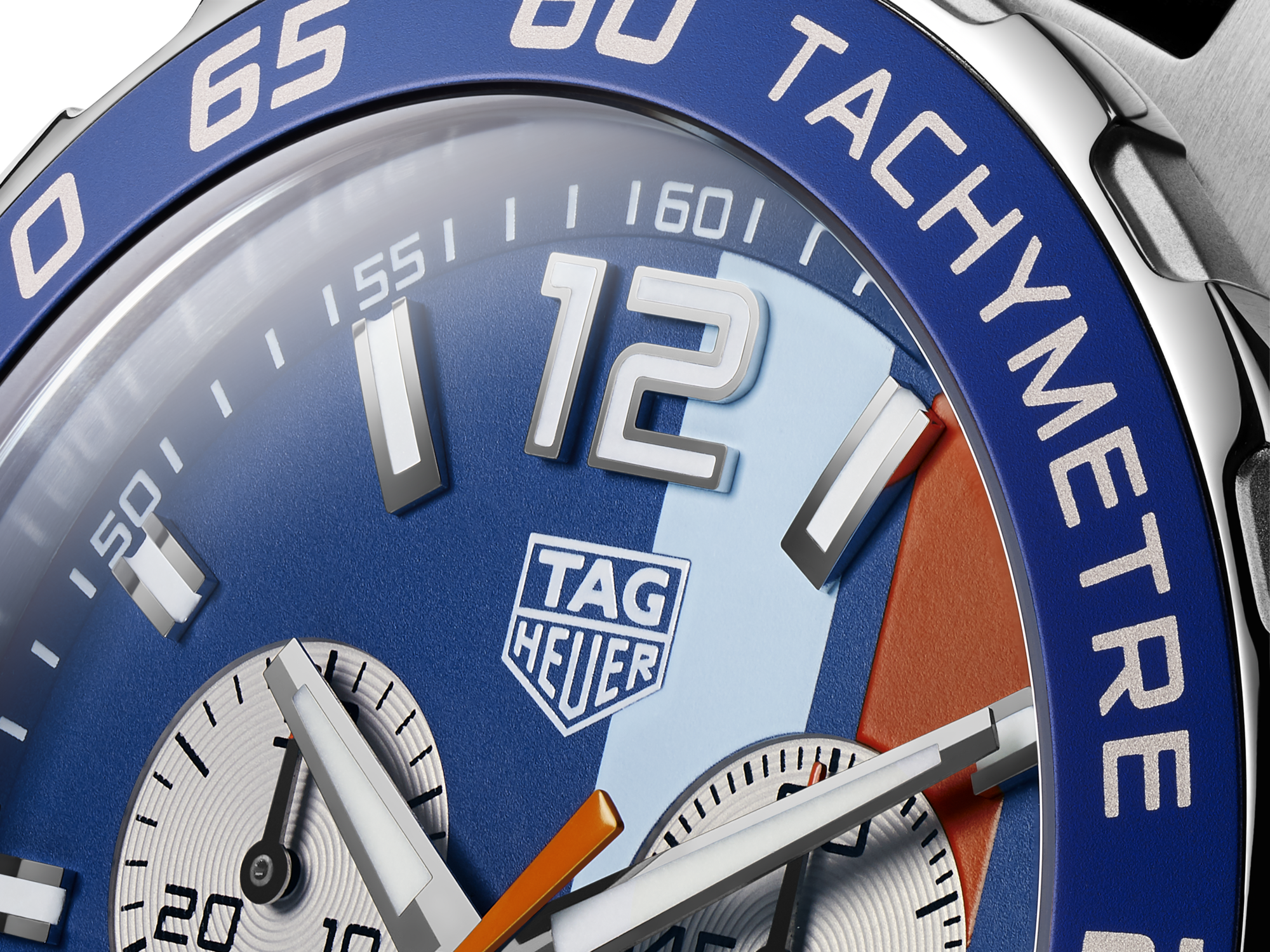 Tag Heuer Formula 1 Gulf Edition Blue Dial Blue Leather Strap Watch for Men - CAZ101N.FC8243
