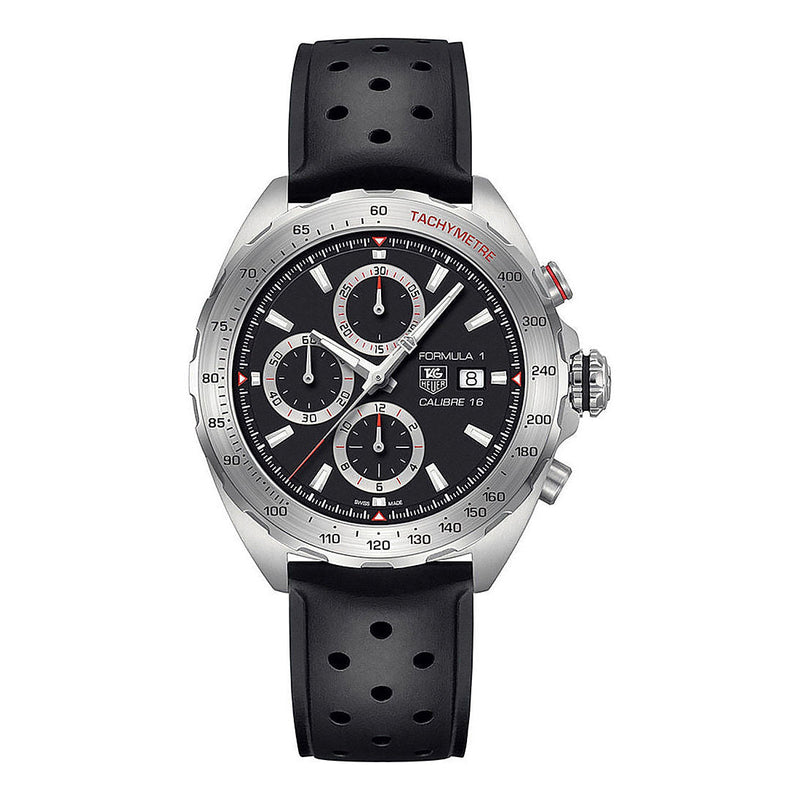 Shop Tag Heuer Formula 1 Calibre 16 Black Dial Black Leather Strap Watch for Men - CAZ2010.FT8024 in USA