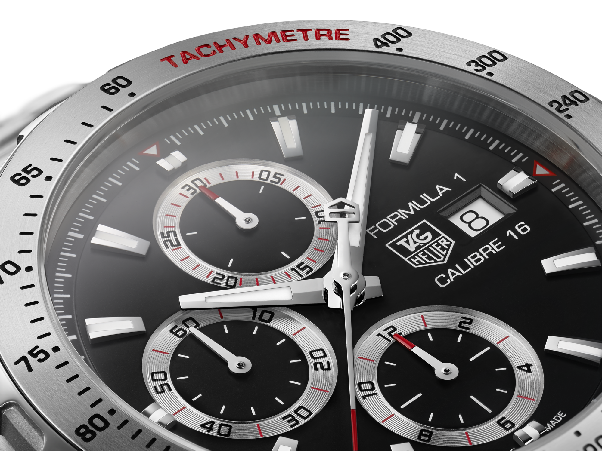 Tag Heuer Formula 1 Calibre 16 Automatic Chronograph Black Dial Silver Steel Strap Watch for Men - CAZ2010.BA0876