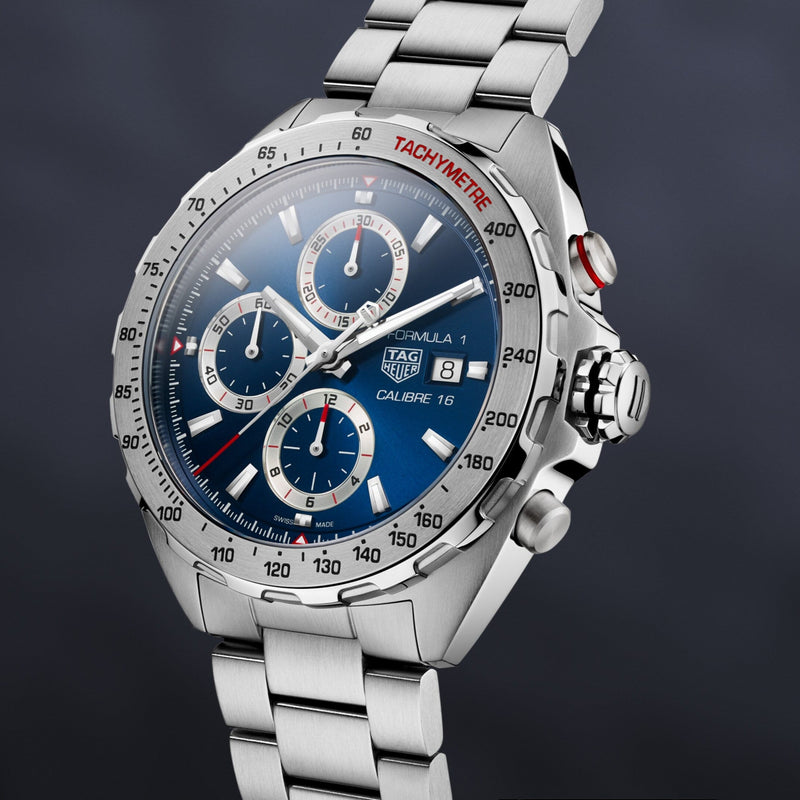 Shop Tag Heuer Formula 1 Automatic Chronograph Blue Dial Silver Strap Watch for Men - CAZ2015.BA0876 in USA
