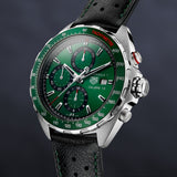 Tag Heuer Formula 1 Calibre 16 Automatic Chronograph Green Dial Black Leather Strap Watch for Men - CAZ2016.FC6473 Buy Now By Tag Heuer