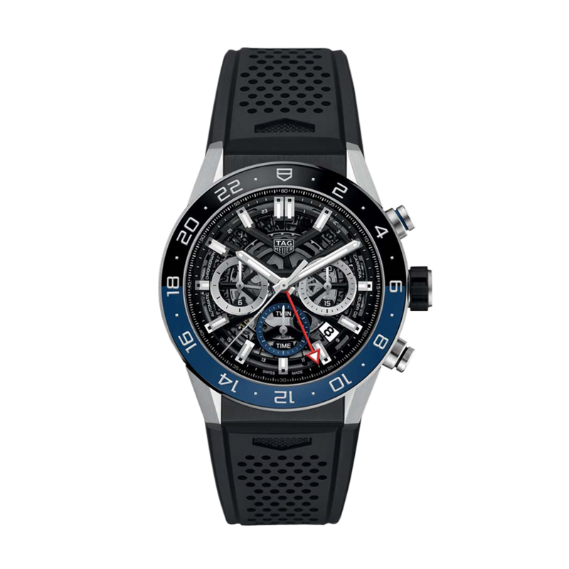 Tag Heuer Carrera Automatic Chronograph Steel & Ceramic Black Dial Black Rubber Strap Watch for Men - CBG2A1Z.FT6157 Buy Now By Tag Heuer